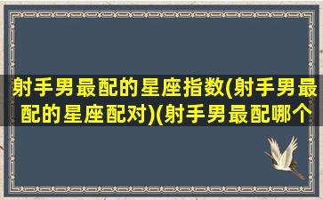 射手男最配的星座指数(射手男最配的星座配对)(射手男最配哪个星座)