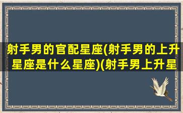 射手男的官配星座(射手男的上升星座是什么星座)(射手男上升星座处女)