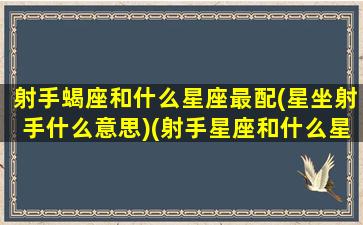 射手蝎座和什么星座最配(星坐射手什么意思)(射手星座和什么星座最般配)