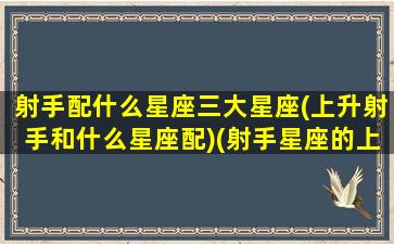 射手配什么星座三大星座(上升射手和什么星座配)(射手星座的上升星座)