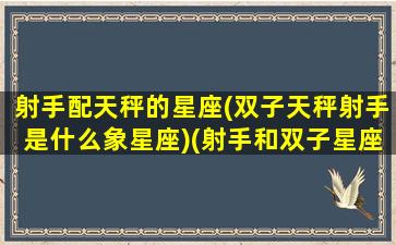 射手配天秤的星座(双子天秤射手是什么象星座)(射手和双子星座最配)