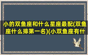 小的双鱼座和什么星座最配(双鱼座什么排第一名)(小双鱼座有什么特点)