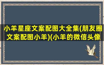 小羊星座文案配图大全集(朋友圈文案配图小羊)(小羊的微信头像)