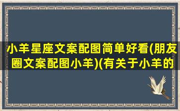 小羊星座文案配图简单好看(朋友圈文案配图小羊)(有关于小羊的可爱文案)