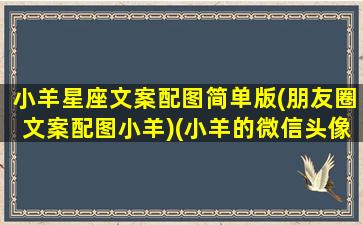 小羊星座文案配图简单版(朋友圈文案配图小羊)(小羊的微信头像)