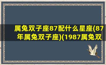 属兔双子座87配什么星座(87年属兔双子座)(1987属兔双子男)