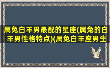 属兔白羊男最配的星座(属兔的白羊男性格特点)(属兔白羊座男生的深度分析)