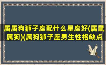 属属狗狮子座配什么星座好(属鼠属狗)(属狗狮子座男生性格缺点)