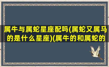 属牛与属蛇星座配吗(属蛇又属马的是什么星座)(属牛的和属蛇的配吗)