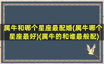 属牛和哪个星座最配婚(属牛哪个星座最好)(属牛的和谁最般配)