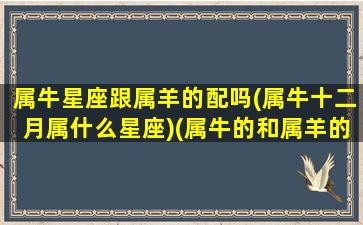 属牛星座跟属羊的配吗(属牛十二月属什么星座)(属牛的和属羊的相配婚姻怎么样)