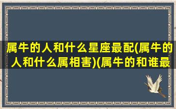 属牛的人和什么星座最配(属牛的人和什么属相害)(属牛的和谁最般配)