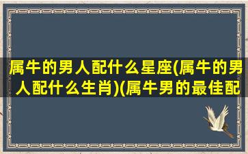 属牛的男人配什么星座(属牛的男人配什么生肖)(属牛男的最佳配对)