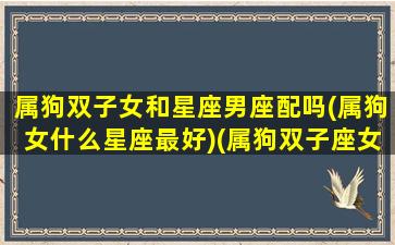 属狗双子女和星座男座配吗(属狗女什么星座最好)(属狗双子座女生真实性格)