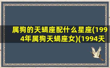 属狗的天蝎座配什么星座(1994年属狗天蝎座女)(1994天蝎座女属狗适合做什么工作)