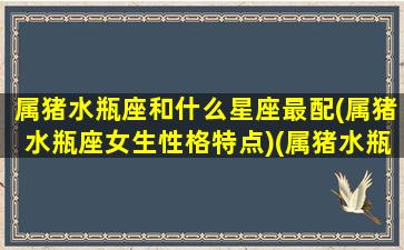 属猪水瓶座和什么星座最配(属猪水瓶座女生性格特点)(属猪水瓶座女生的性格是什么样子的)