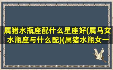 属猪水瓶座配什么星座好(属马女水瓶座与什么配)(属猪水瓶女一生的命运)