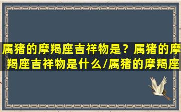 属猪的摩羯座吉祥物是？属猪的摩羯座吉祥物是什么/属猪的摩羯座吉祥物是？属猪的摩羯座吉祥物是什么-我的网站