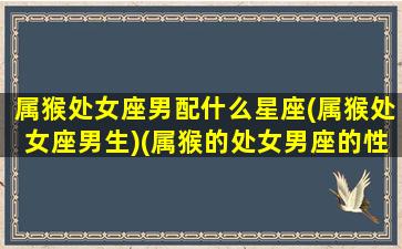 属猴处女座男配什么星座(属猴处女座男生)(属猴的处女男座的性格特点)