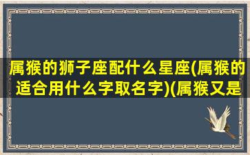 属猴的狮子座配什么星座(属猴的适合用什么字取名字)(属猴又是狮子座)