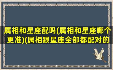 属相和星座配吗(属相和星座哪个更准)(属相跟星座全部都配对的两个人)