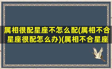 属相很配星座不怎么配(属相不合星座很配怎么办)(属相不合星座不合的人在一起会幸福吗)