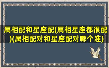 属相配和星座配(属相星座都很配)(属相配对和星座配对哪个准)