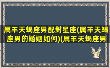 属羊天蝎座男配對星座(属羊天蝎座男的婚姻如何)(属羊天蝎座男对待感情)