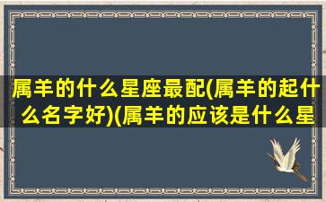 属羊的什么星座最配(属羊的起什么名字好)(属羊的应该是什么星座)