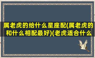 属老虎的给什么星座配(属老虎的和什么相配最好)(老虎适合什么星座)