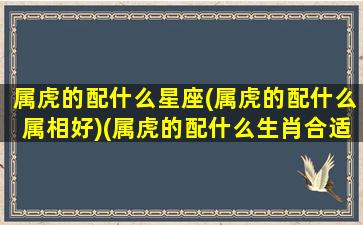 属虎的配什么星座(属虎的配什么属相好)(属虎的配什么生肖合适)