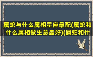 属蛇与什么属相星座最配(属蛇和什么属相做生意最好)(属蛇和什么属相般配)