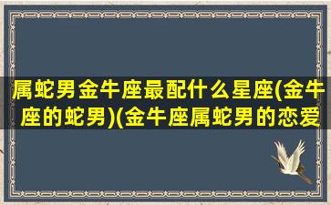 属蛇男金牛座最配什么星座(金牛座的蛇男)(金牛座属蛇男的恋爱观)