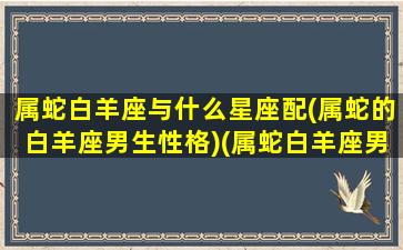 属蛇白羊座与什么星座配(属蛇的白羊座男生性格)(属蛇白羊座男是啥性格)