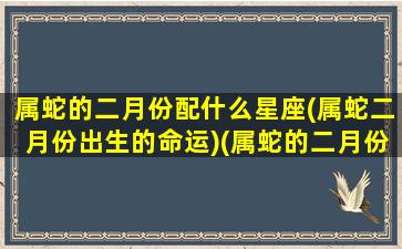 属蛇的二月份配什么星座(属蛇二月份出生的命运)(属蛇的二月份出生的命运如何)