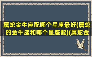 属蛇金牛座配哪个星座最好(属蛇的金牛座和哪个星座配)(属蛇金牛座最佳)