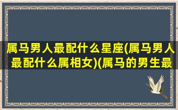 属马男人最配什么星座(属马男人最配什么属相女)(属马的男生最佳婚配)