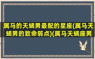 属马的天蝎男最配的星座(属马天蝎男的致命弱点)(属马天蝎座男人的婚姻怎样)