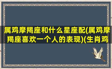 属鸡摩羯座和什么星座配(属鸡摩羯座喜欢一个人的表现)(生肖鸡星座摩羯座的一生)