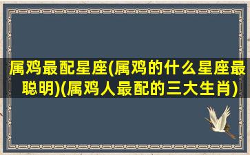 属鸡最配星座(属鸡的什么星座最聪明)(属鸡人最配的三大生肖)