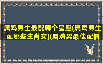 属鸡男生最配哪个星座(属鸡男生配哪些生肖女)(属鸡男最佳配偶是属什么)