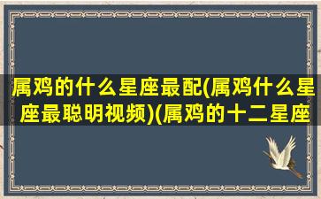 属鸡的什么星座最配(属鸡什么星座最聪明视频)(属鸡的十二星座配对)