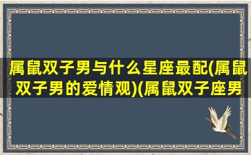 属鼠双子男与什么星座最配(属鼠双子男的爱情观)(属鼠双子座男生致命弱点)