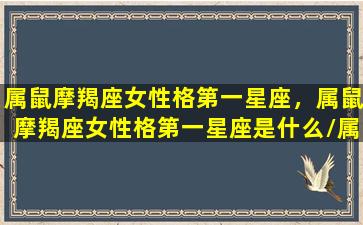 属鼠摩羯座女性格第一星座，属鼠摩羯座女性格第一星座是什么/属鼠摩羯座女性格第一星座，属鼠摩羯座女性格第一星座是什么-我的网站