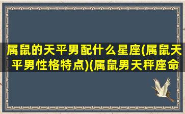 属鼠的天平男配什么星座(属鼠天平男性格特点)(属鼠男天秤座命运如何)