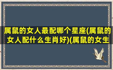 属鼠的女人最配哪个星座(属鼠的女人配什么生肖好)(属鼠的女生配什么属相最好)