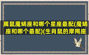 属鼠魔蝎座和哪个星座最配(魔蝎座和哪个最配)(生肖鼠的摩羯座)