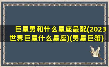 巨星男和什么星座最配(2023世界巨星什么星座)(男星巨蟹)