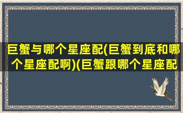 巨蟹与哪个星座配(巨蟹到底和哪个星座配啊)(巨蟹跟哪个星座配对)