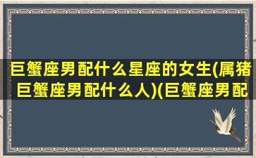 巨蟹座男配什么星座的女生(属猪巨蟹座男配什么人)(巨蟹座男配什么星座女最好)